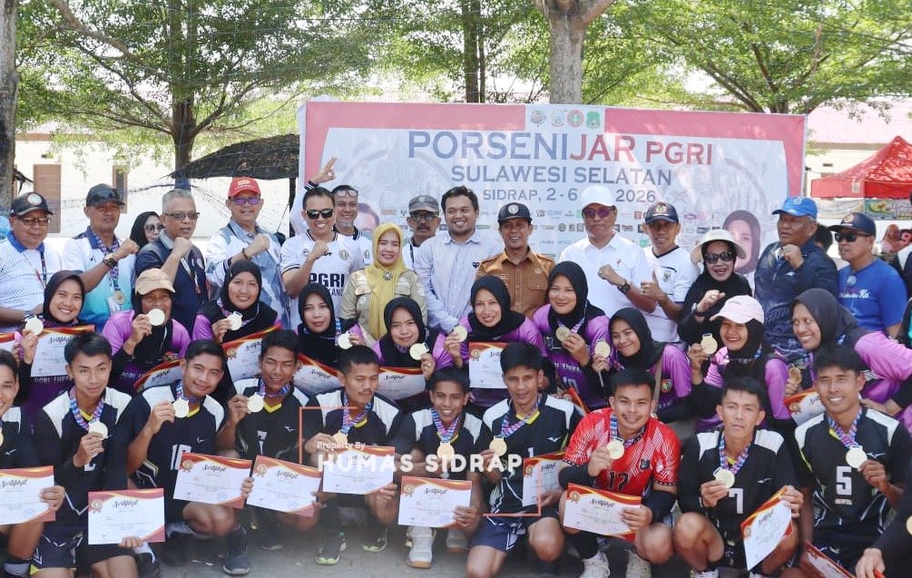 Dominasi Total, Tim Voli Enrekang Borong Medali Emas Porsenijar PGRI Sulsel 2026