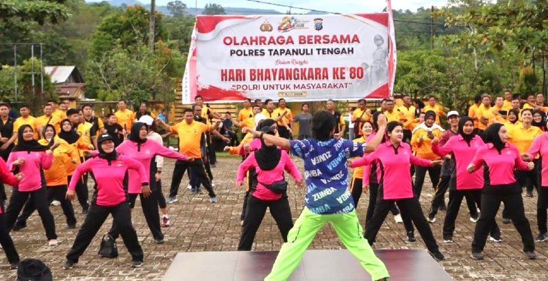 Pererat Soliditas, Polres Tapanuli Tengah Gelar Olahraga Bersama Sambut HUT Bhayangkara ke-80