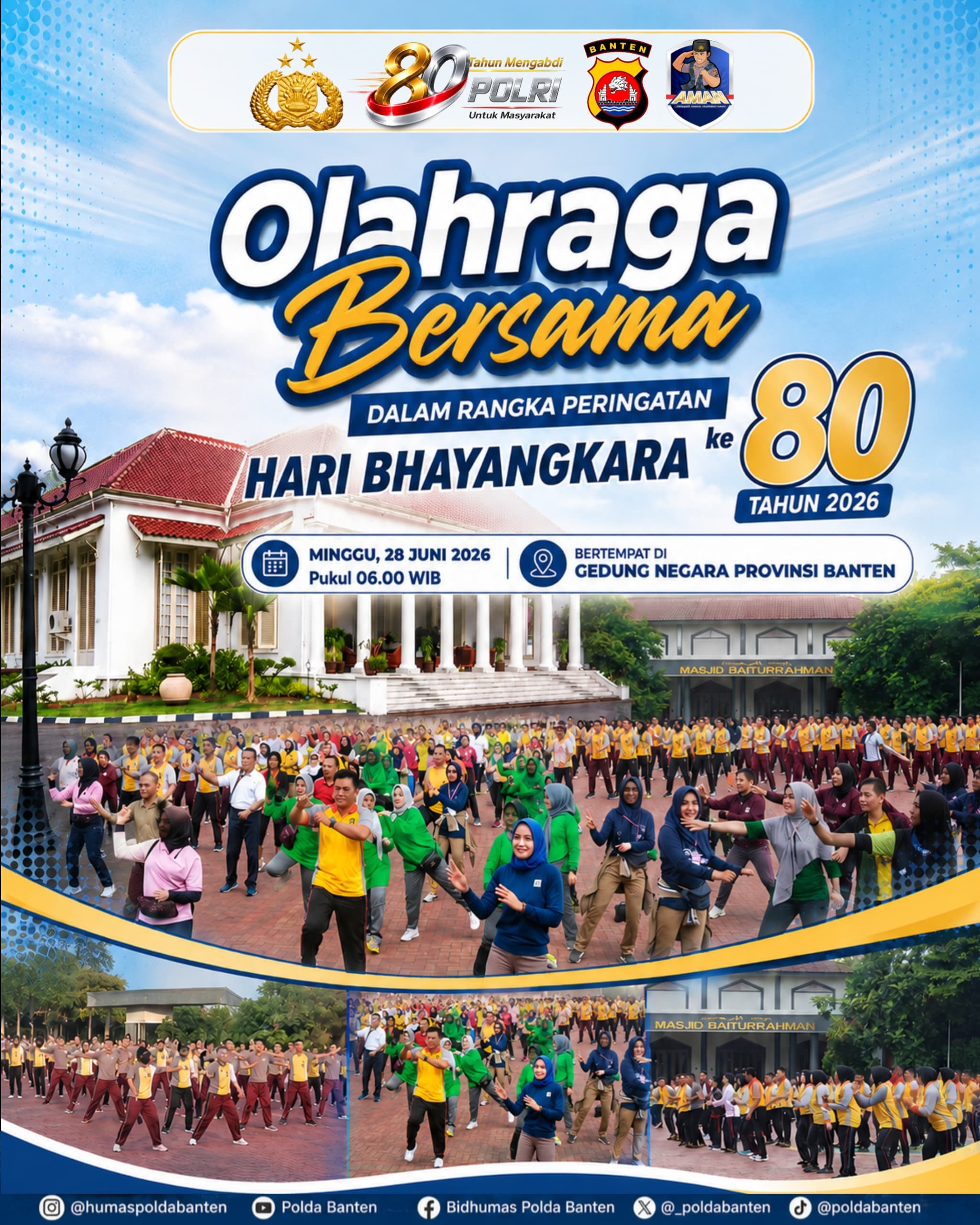 Polda Banten Gelar Gebyar Olahraga Bersama Rakyat Sambut Hari Bhayangkara ke-80