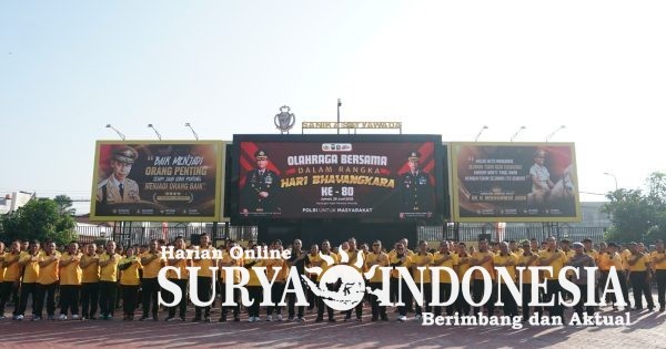 Peringati Hari Bhayangkara ke-80, Polresta Sidoarjo Perkuat Soliditas Lewat Apel dan Olahraga Bersama