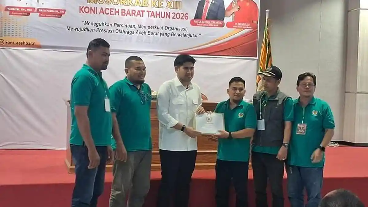 Teuku Adian Terpilih Aklamasi Nakhodai KONI Aceh Barat 2026–2030