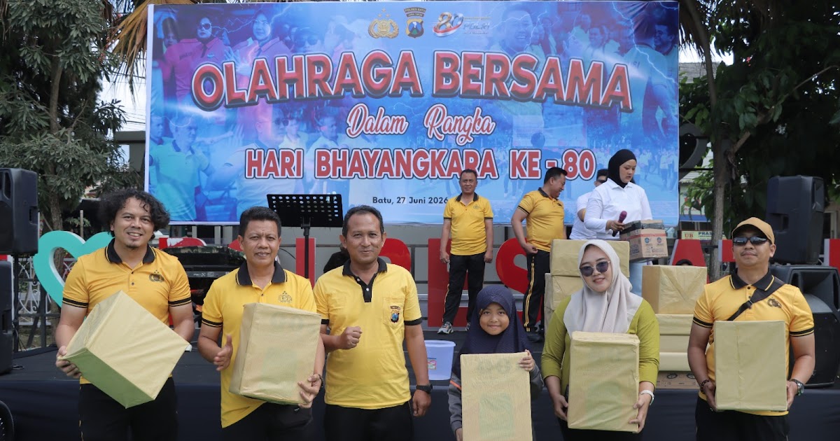 Sambut Hari Bhayangkara ke-80, Polres Batu Perkuat Kebersamaan Lewat Olahraga Bersama