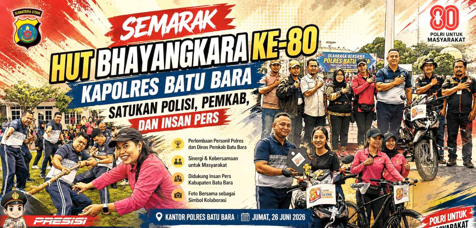 Polres dan Pemkab Batu Bara Bersinergi Gelar Lomba Ketangkasan Sambut HUT Bhayangkara ke-80