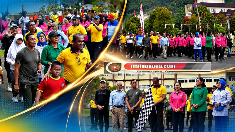Ribuan Warga Ikuti Olahraga Bersama Hari Bhayangkara ke-80 di Mapolda Papua Barat