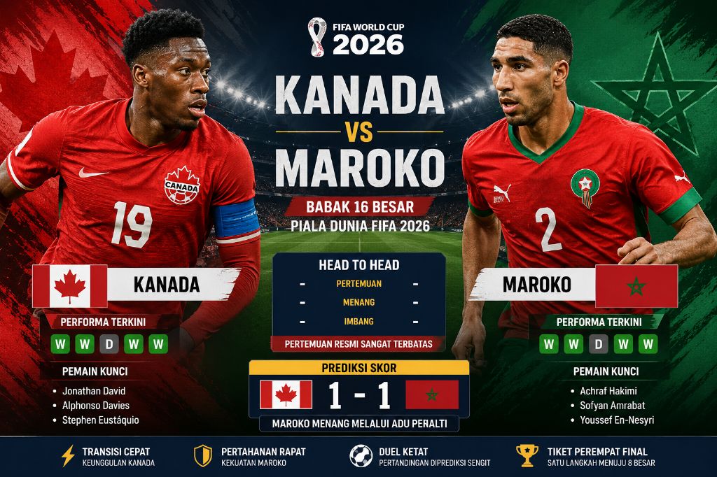 Analisis Menuju 16 Besar Piala Dunia 2026: Ambisi Kanada Kontra Soliditas Maroko