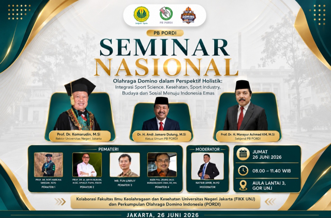 UNJ dan PB PORDI Gelar Seminar Nasional: Olahraga Domino Naik Kelas dengan Landasan Ilmiah