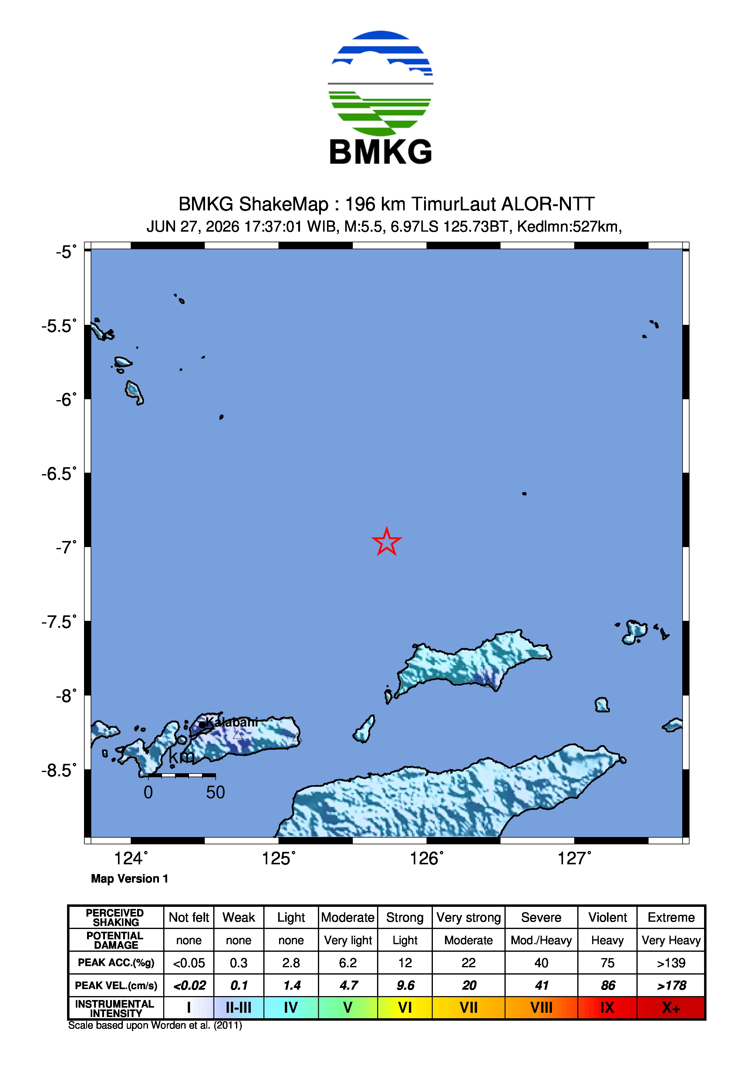 Gempa M5,5 Guncang Laut Timur Laut Alor, BMKG Pastikan Tidak Berpotensi Tsunami